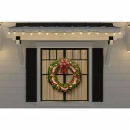 Home Accents Holiday 36 in. Royal Easton Pre-Lit LED Artificial Christmas Wreath with Gold Ornaments and Ribbon thumbnail 2