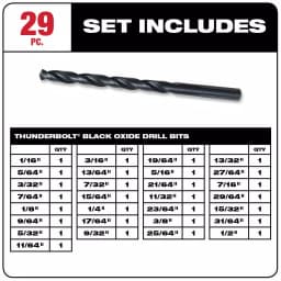 Milwaukee Thunderbolt Black Oxide Twist Drill Bit Set, 29-Piece thumbnail 3