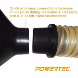POWERTEC 4 in. Screw End Quick Coupler for Dust Collection Systems thumbnail 3