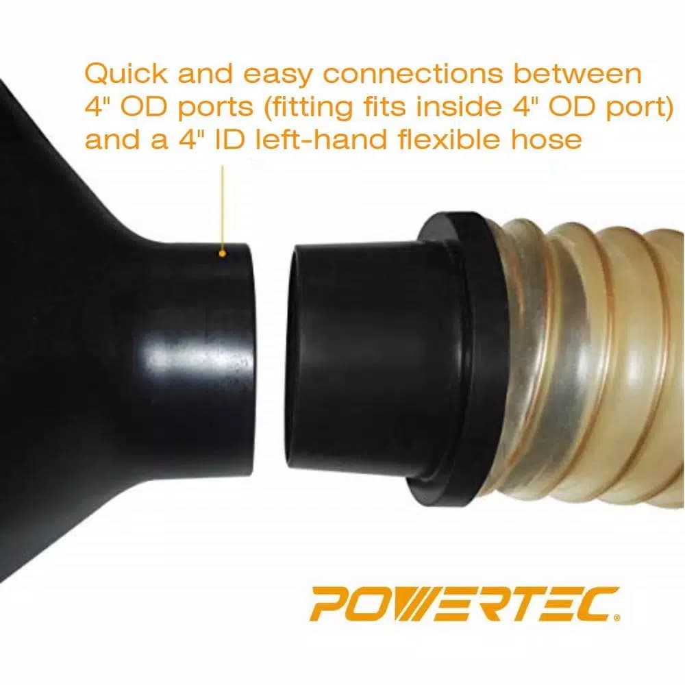 POWERTEC 4 in. Screw End Quick Coupler for Dust Collection Systems