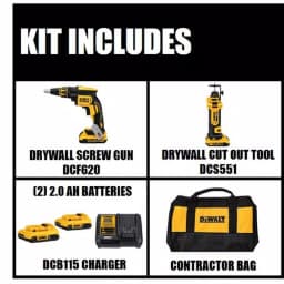 DEWALT 20V MAX XR Cordless Drywall Screw Gun and Cut-out Tool Combo Kit with (2) 2.0Ah Batteries & Charger thumbnail 2