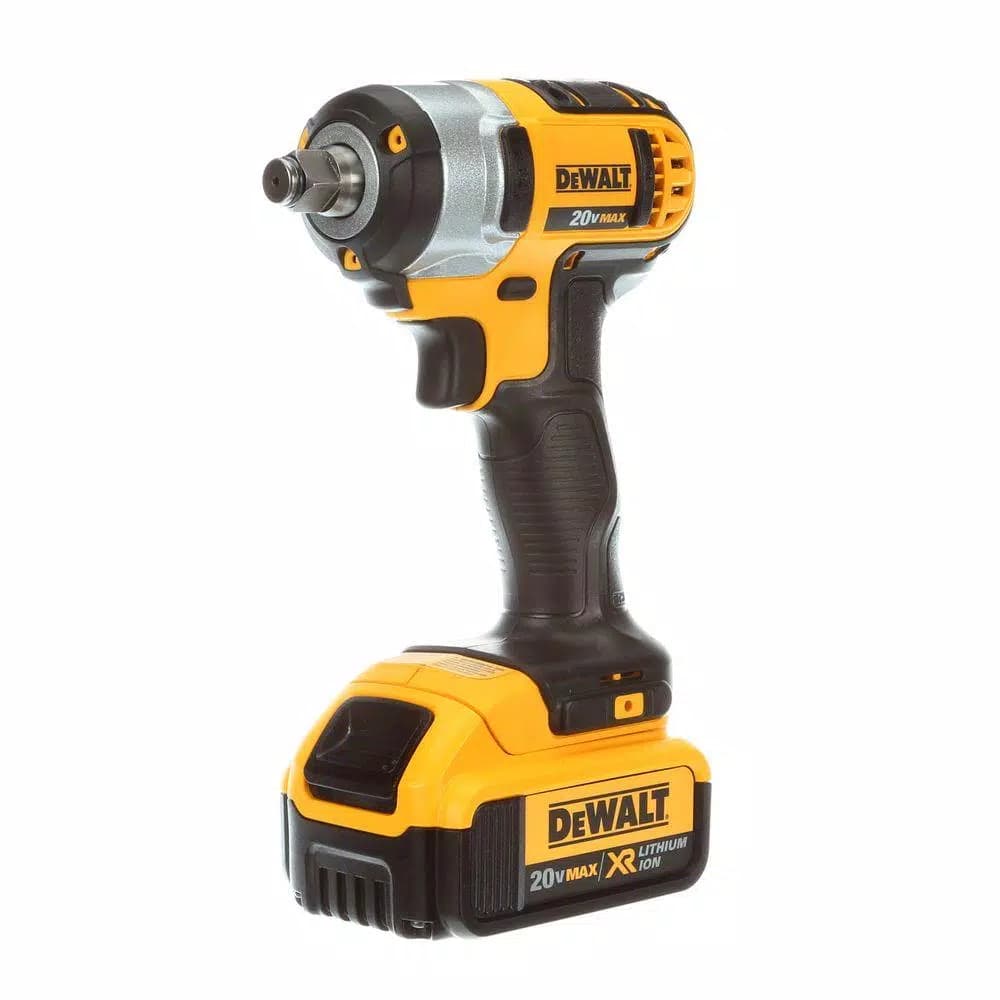 DEWALT 20V MAX Cordless 1/2 in. Impact Wrench Kit with (2) 4 Ah Batteries, Charger, and Tool Bag