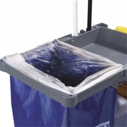 Carlisle Short Platform Janitorial Cart with 25 Gal. Collection Bag and 3 Shelves thumbnail 4