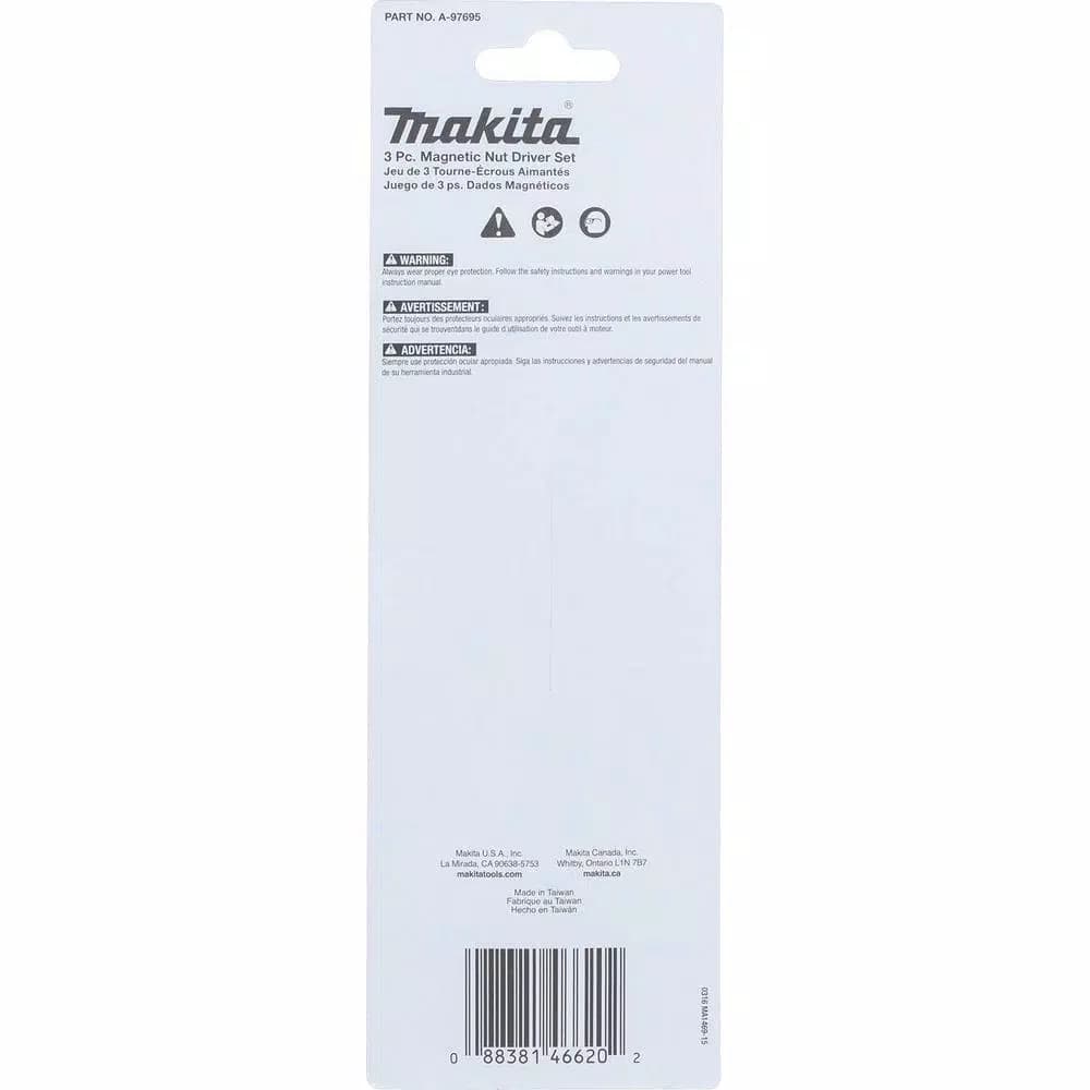 Makita ImpactX 6 in. S2 Steel Magnetic Nut Driver Set, 3-Piece Impact Rated