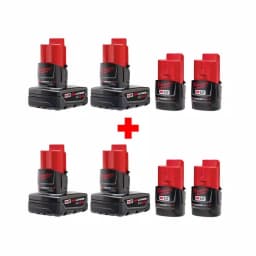 Milwaukee M12 12V Lithium-Ion Battery Combo Kit - (4) 2.0 Ah and (4) 4.0 Ah Batteries thumbnail 1
