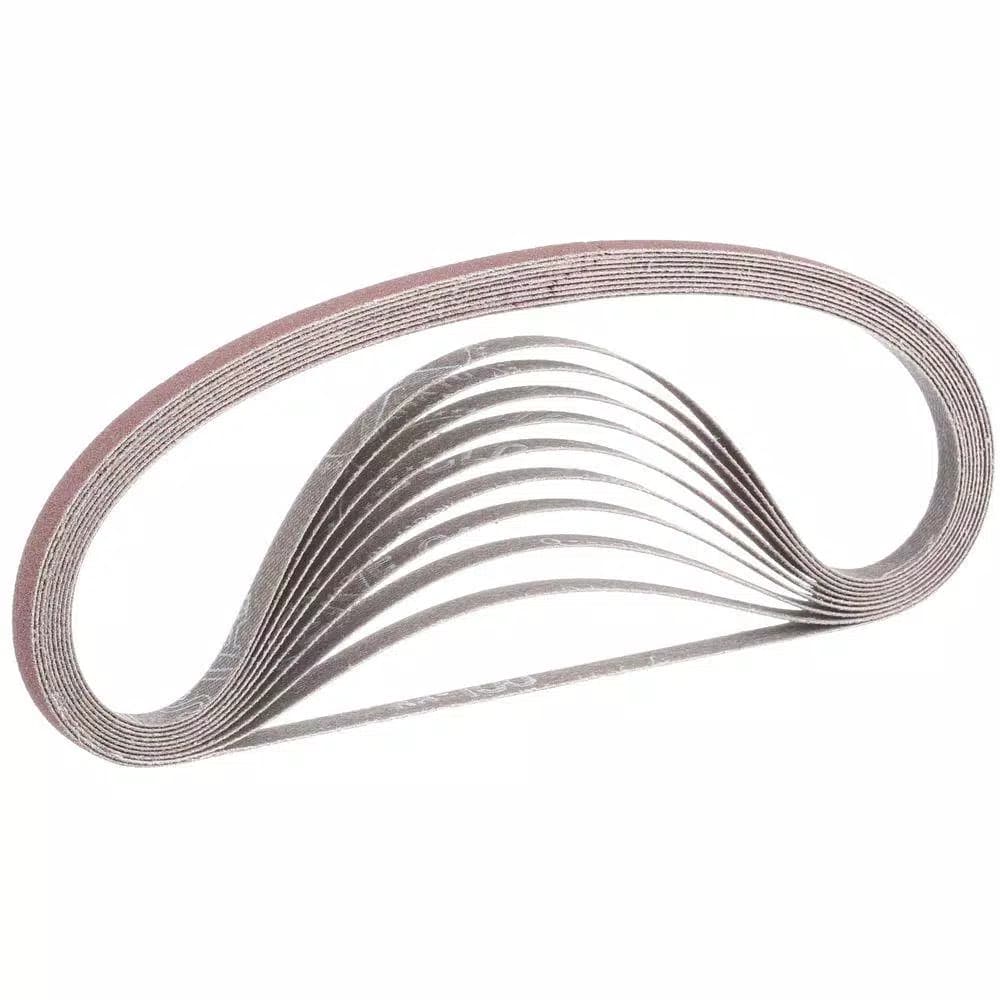 Makita 100-Grit Aluminum Oxide Abrasive Belts, 3/8 in. x 21 in. (10-Pack)