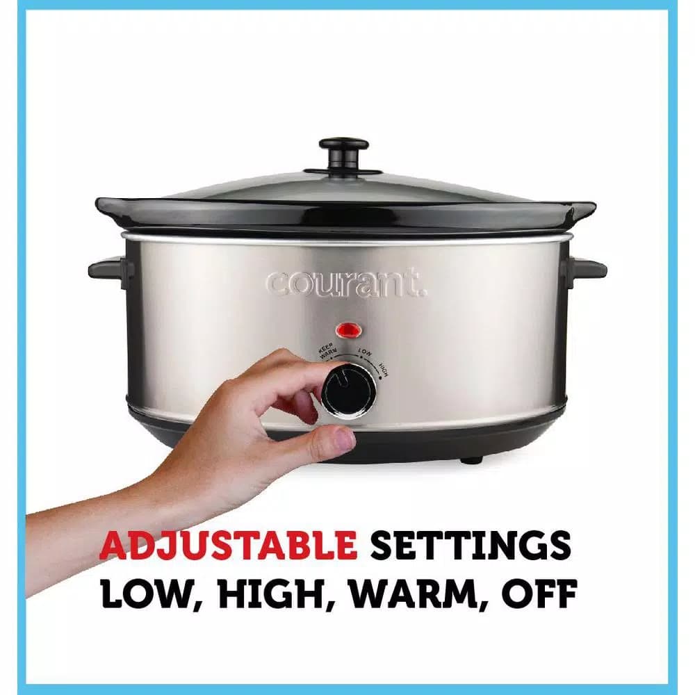 Courant 7 Qt. Stainless Steel Slow Cooker with Temperature Settings