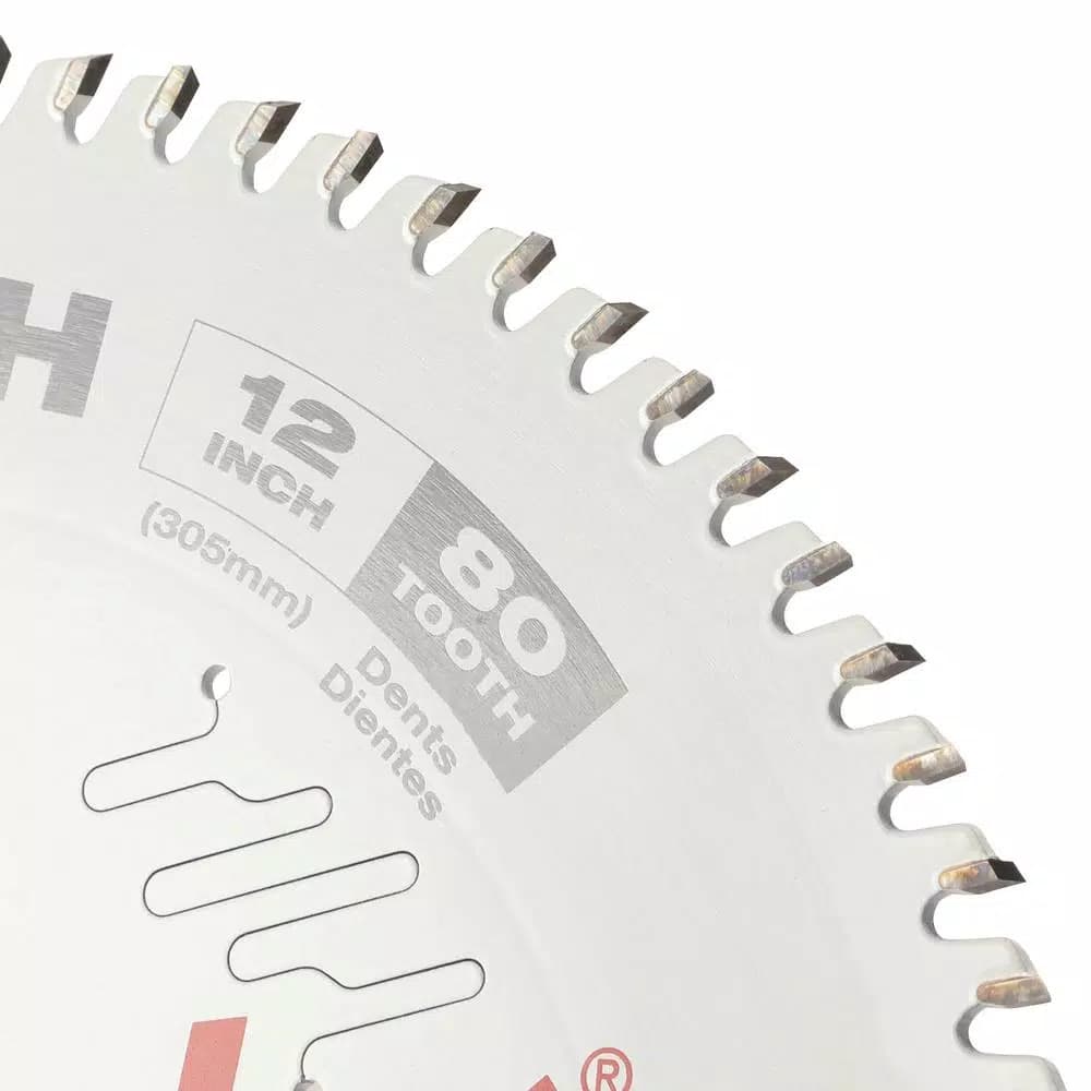 Milwaukee 12 in. 80-Tooth Fine Finish Circular Saw Blade, 1 in. Arbor
