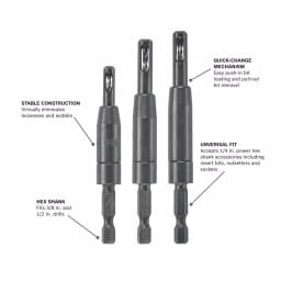 Bosch Clic-Change 1/4 in. Steel Self-Centering Drill Bit Set, 3-Piece thumbnail 2