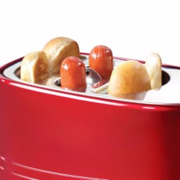 Nostalgia Retro Series 2-Slice Red Hot Dog and Bun Toaster with Mini Tongs thumbnail 3