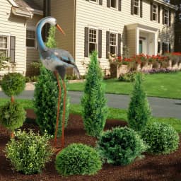 National Tree Company 39 in. Metal Crane Figurine - Blue and White Coastal Garden Sculpture thumbnail 2