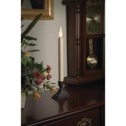 Xodus Innovations 12.5 in. White LED Taper Candle with Realistic 3D Warm Flame and Aged Bronze Base thumbnail 3