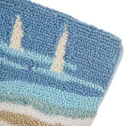 Glitzhome 19 in. Hooked Starfish Christmas Stocking, Nautical Blue Ocean Theme thumbnail 3