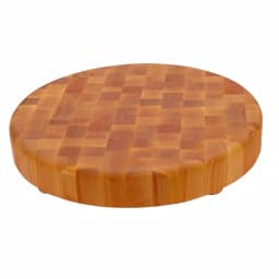 Catskill Craftsmen 14 in. Round End Grain Yellow-Birch Hardwood Cutting Board with Feet thumbnail 1