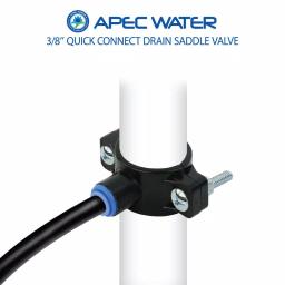 APEC Water Systems 3/8 in. Quick-Connect Drain Saddle Clamp for RO Systems, Fits 1-1/4 in. to 1-1/2 in. Drain Pipes thumbnail 3