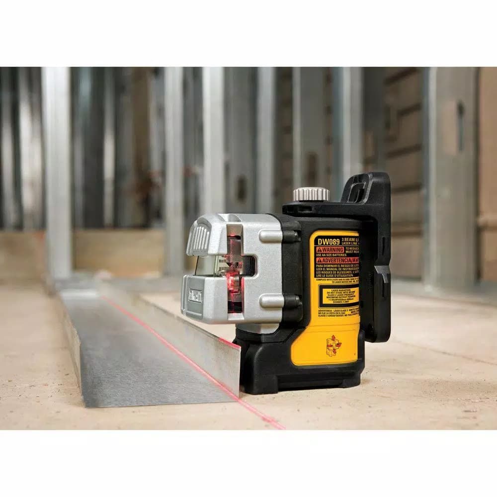 DEWALT DW089K 3-Beam Red Self-Leveling Cross Line Laser Level with Case