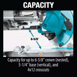 Makita 10 in. 15 Amp Dual-Bevel Sliding Compound Miter Saw with Laser and Folding Stand Kit thumbnail 10