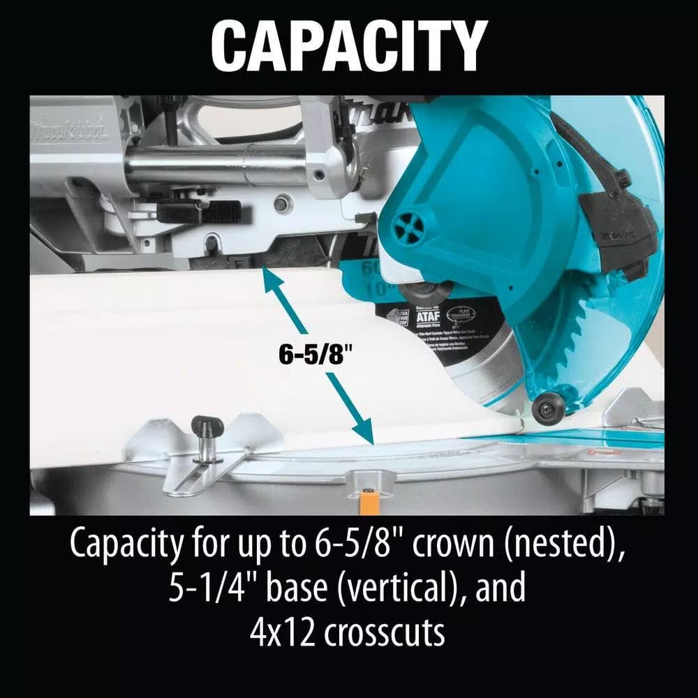 Makita 10 in. 15 Amp Dual-Bevel Sliding Compound Miter Saw with Laser and Folding Stand Kit