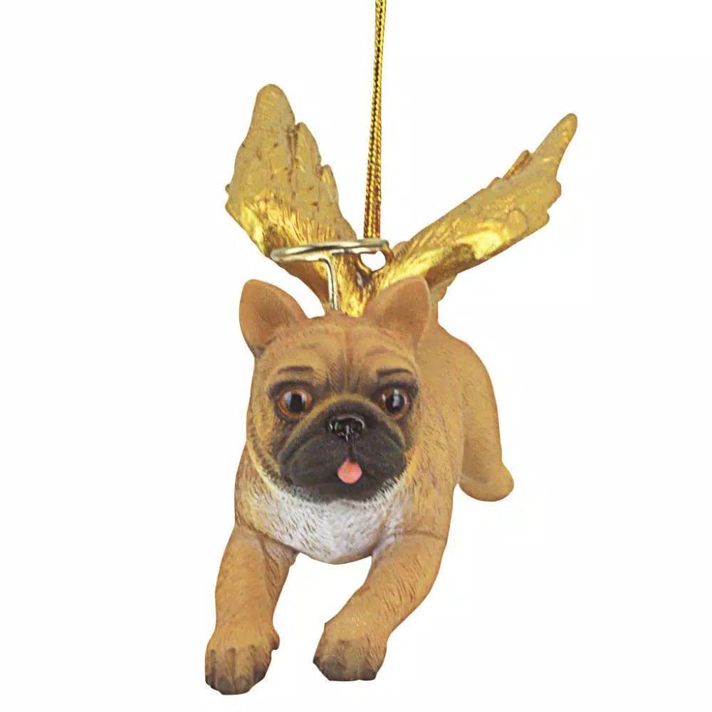 Design Toscano Pug Dog Angel Christmas Ornament, Hand-Painted Resin