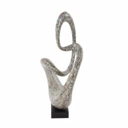 LITTON LANE Abstract Polystone Loop Sculpture with Mother of Pearl Capiz Shell Inlay thumbnail 5