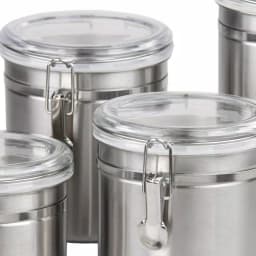 Home Basics Stainless Steel 4-Piece Canister Set with Airtight Translucent Lids thumbnail 4