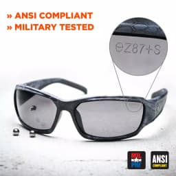 Ergodyne Skullerz Dagr Smoke Lens Black Safety Glasses - ANSI Z87.1+ Ballistic Impact Rated thumbnail 3