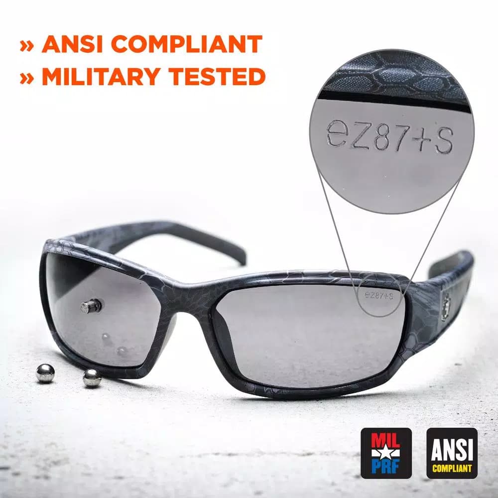 Ergodyne Skullerz Dagr Smoke Lens Black Safety Glasses - ANSI Z87.1+ Ballistic Impact Rated