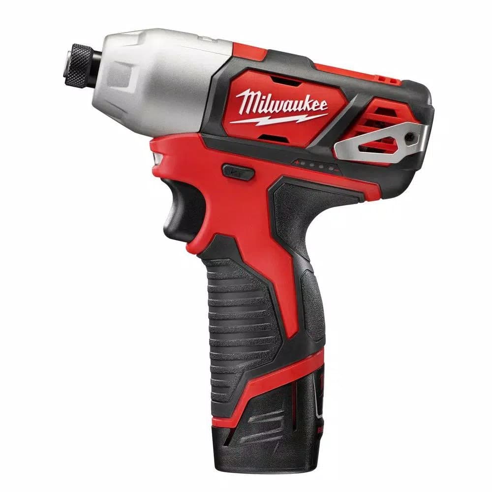 Milwaukee M12 12V Lithium-Ion Cordless 1/4 in. Hex Impact Driver Kit with (2) 1.5Ah Batteries, Charger & Case