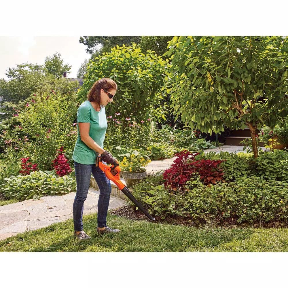 BLACK+DECKER 20V MAX Cordless Handheld Leaf Sweeper, 130 MPH, 100 CFM, Includes 2.0 Ah Battery and Charger