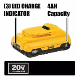 DEWALT 20V MAX Compact Lithium-Ion 4.0 Ah Battery Pack (4-Pack) thumbnail 2