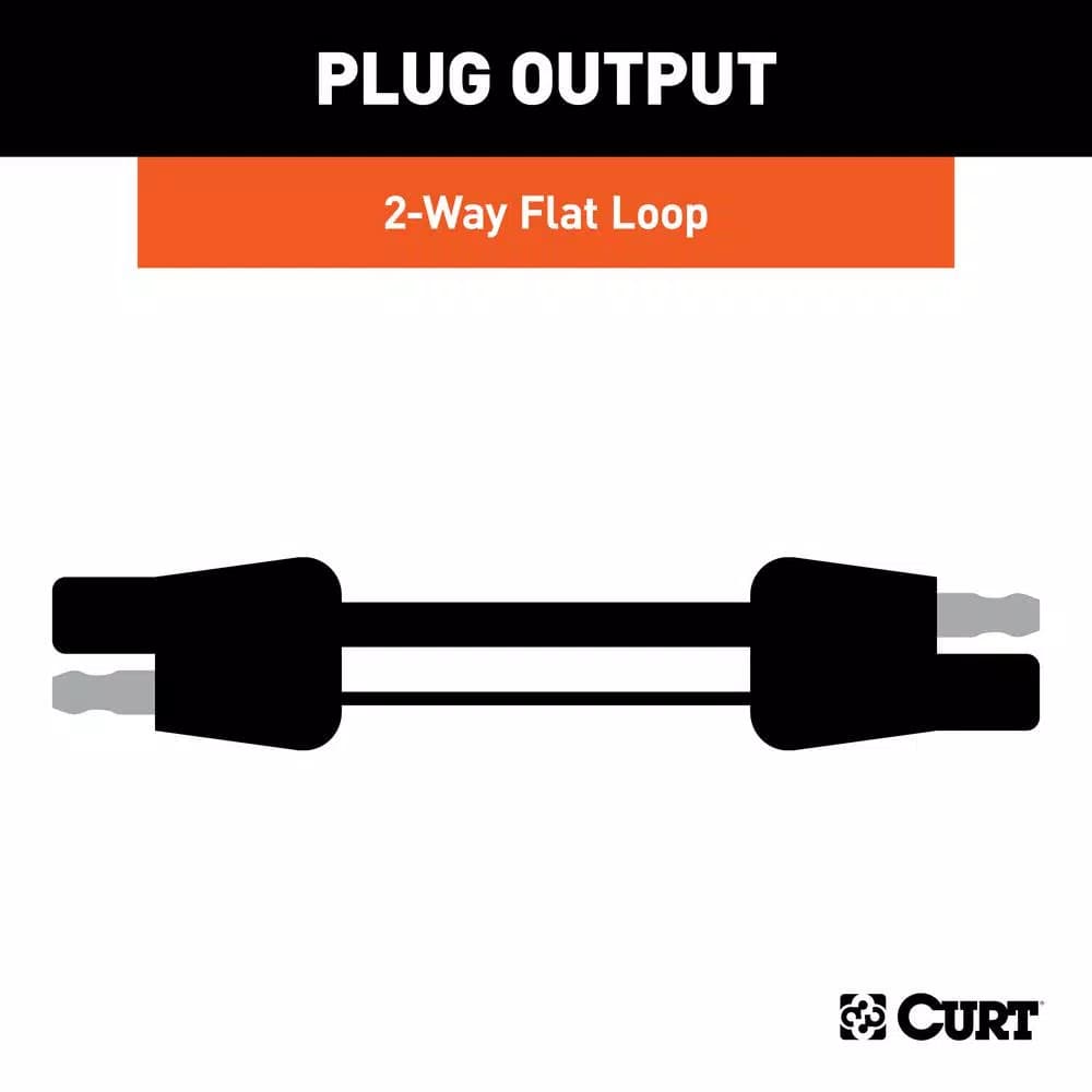 CURT 2-Way Flat Wiring Connector Plug & Socket with 12" Color-Coded Wires