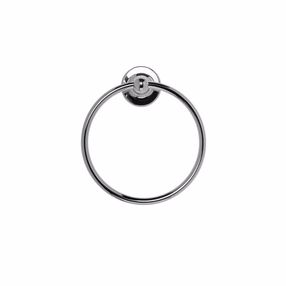 Croydex Wimborne Flexi-Fix Wall-Mounted Towel Ring, Chrome Finish