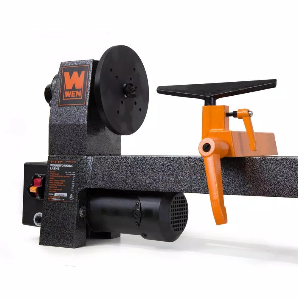 WEN 8 in. x 12 in. Variable Speed Midi Wood Lathe, 750-3200 RPM