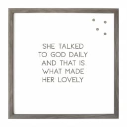 Petal Lane Home She Talked To God Daily Magnetic Memo Board, Warm Gray Vintage Frame thumbnail 1