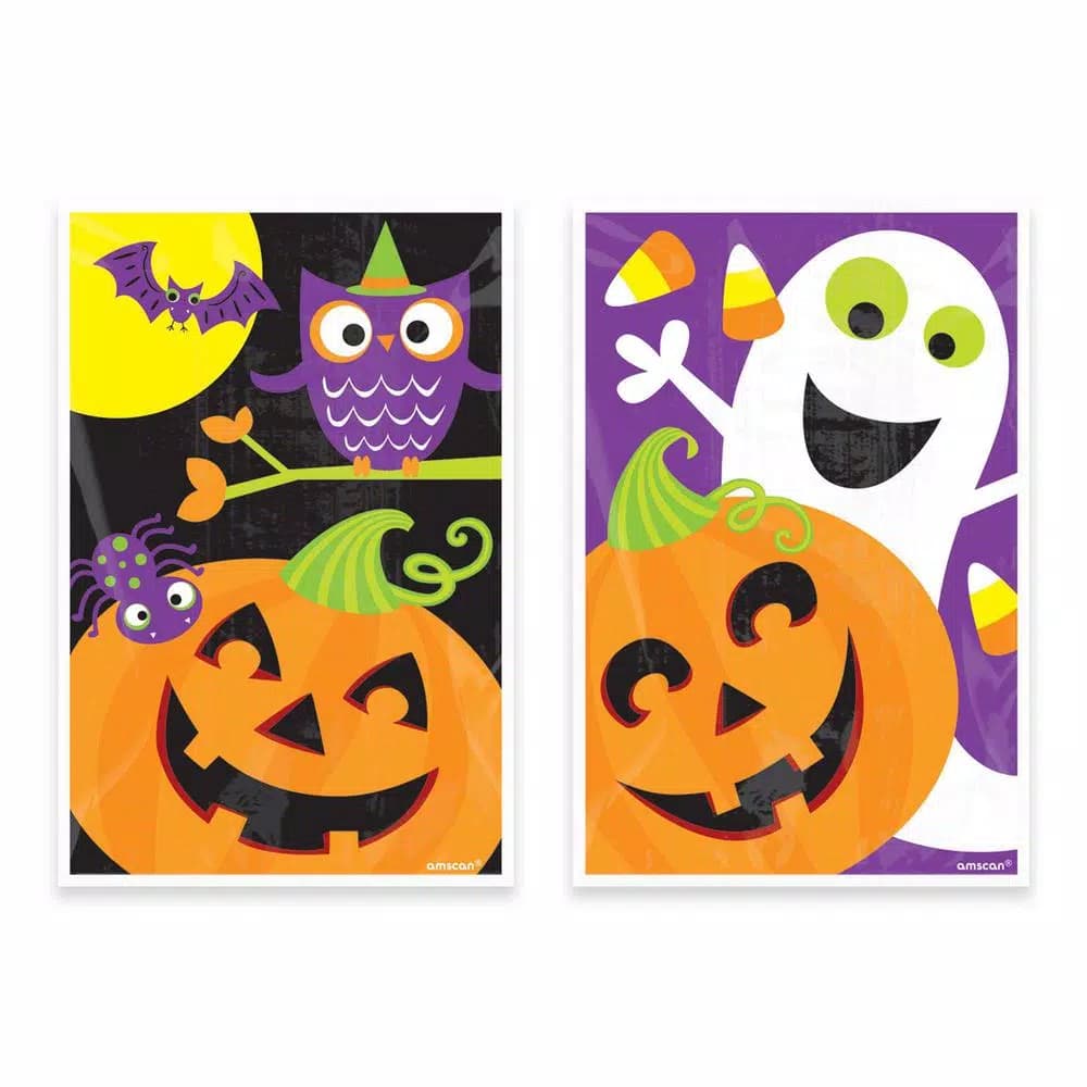 Amscan's Halloween Plastic Treat Bags, 6 x 4 in., Assorted Designs, 400 Count (5-Pack)