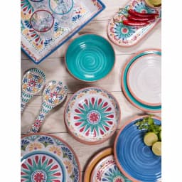 Unbranded Rio Medallion Low Melamine Serving Bowl, Shatterproof Earthenware Style, 142 fl. oz. thumbnail 3