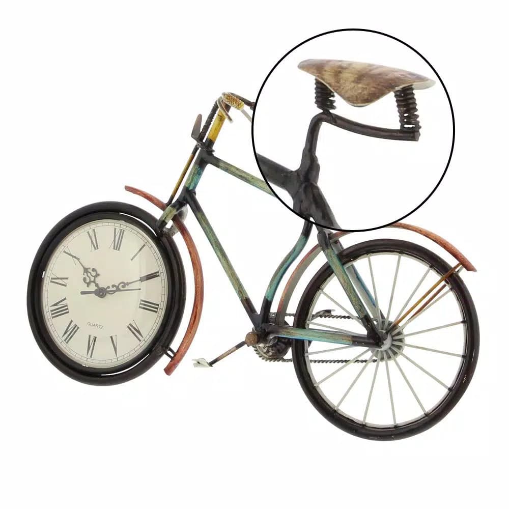 LITTON LANE 10 x 16 in. Vintage Rustic Iron Bicycle Frame Analog Clock