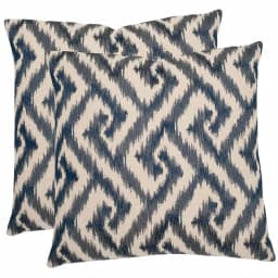 Safavieh Teddy Blue Geometric Embroidered Throw Pillows, 18 x 18 in. (Set of 2) thumbnail 1