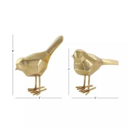 CosmoLiving by Cosmopolitan Geometric Gold Bird Decorative Sculptures, Set of 2 Modern Abstract Bird Figurines thumbnail 4