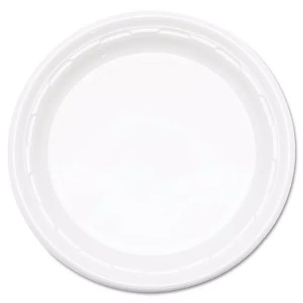DART White Plastic Plates, 9 in., Round, 500 Per Case