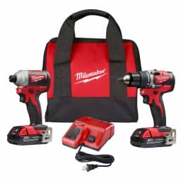 Milwaukee M18 18V Brushless Cordless Compact Drill and Impact Driver Combo Kit (2-Tool) with (2) 2.0Ah Batteries thumbnail 1