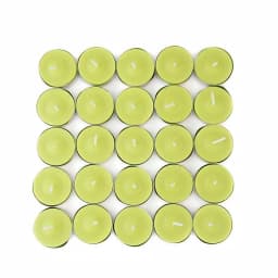 Zest Candle 1.5 in. Lime Green Citronella Tealight Candles, 100-Count Box thumbnail 2