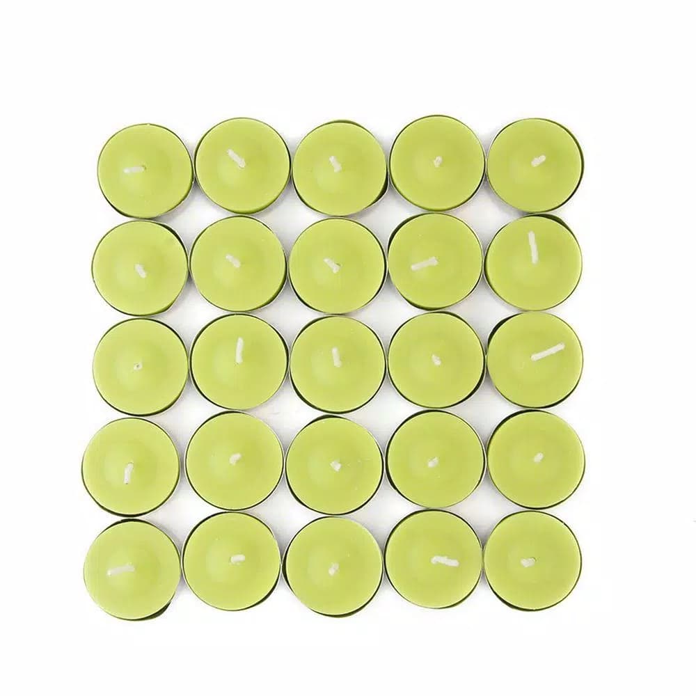 Zest Candle 1.5 in. Lime Green Citronella Tealight Candles, 100-Count Box