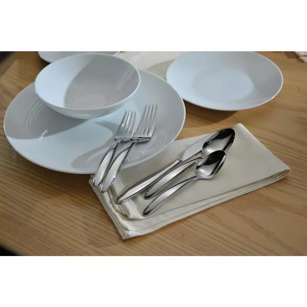 Oneida Glissade 18/0 Stainless Steel Oval Bowl Soup and Dessert Spoons, Set of 12