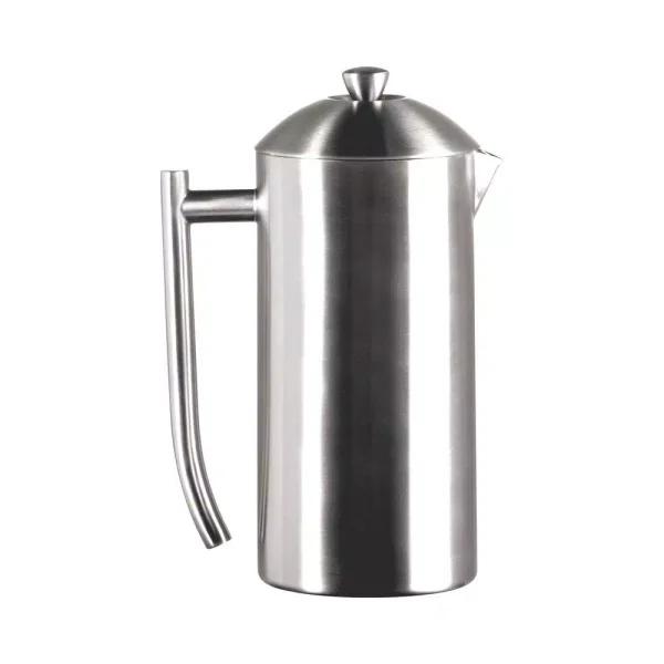 Frieling 8-Cup Brushed Stainless Steel French Press, Double-Walled Insulated Coffee Maker