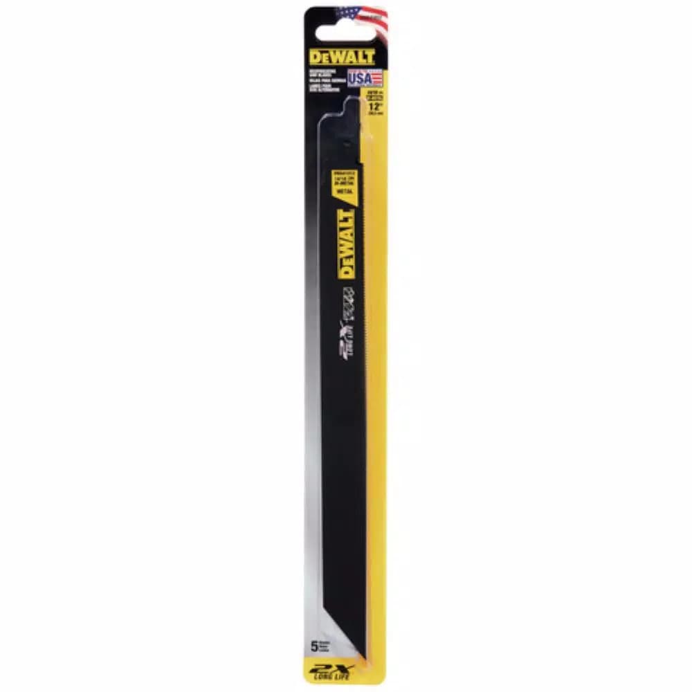 DEWALT 12 in. 2X Premium Metal Cutting Reciprocating Saw Blades, 14 TPI, 5-Pack