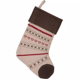 VHC Brands Merry Little Christmas 15 in. Khaki Tan Traditional Holiday Decor Stocking thumbnail 1