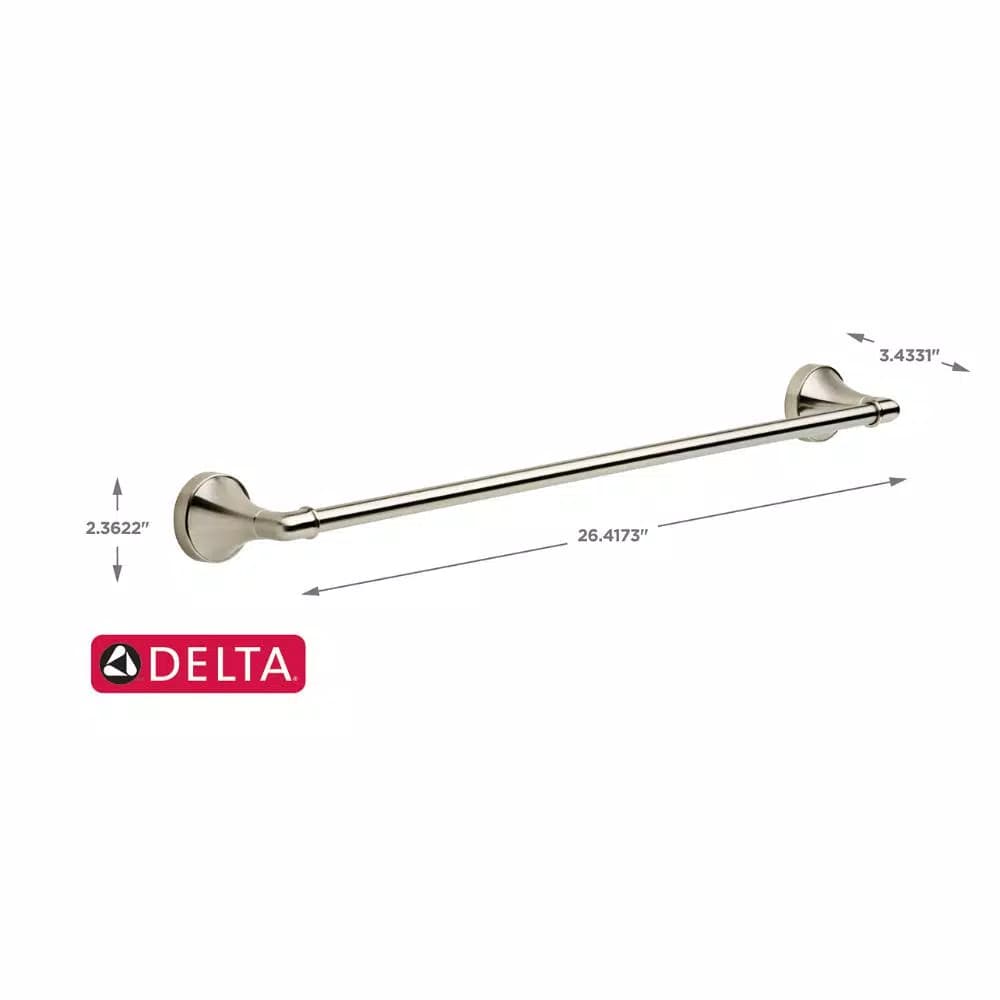 Delta Phoebe 24 in. Single Towel Bar in Brushed Nickel