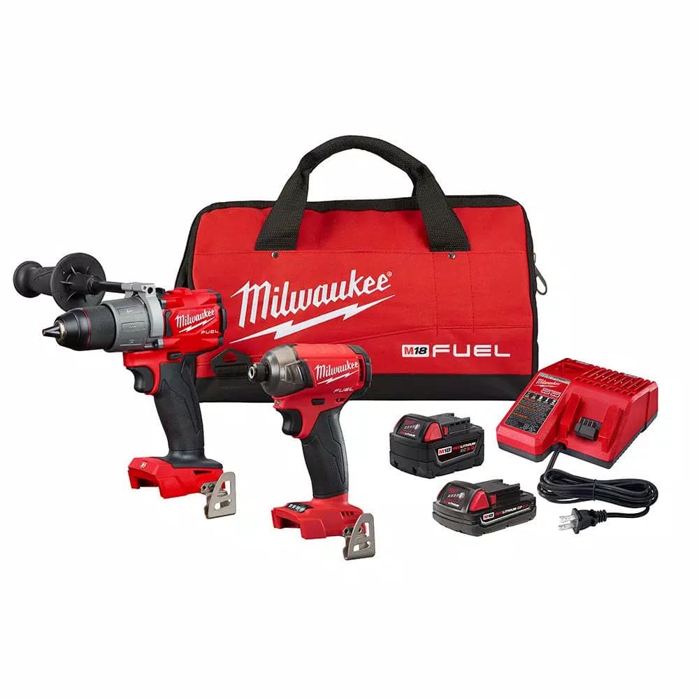 Milwaukee M18 FUEL 2-Tool Combo Kit: Hammer Drill/Driver & Surge Impact Driver with 2 Batteries