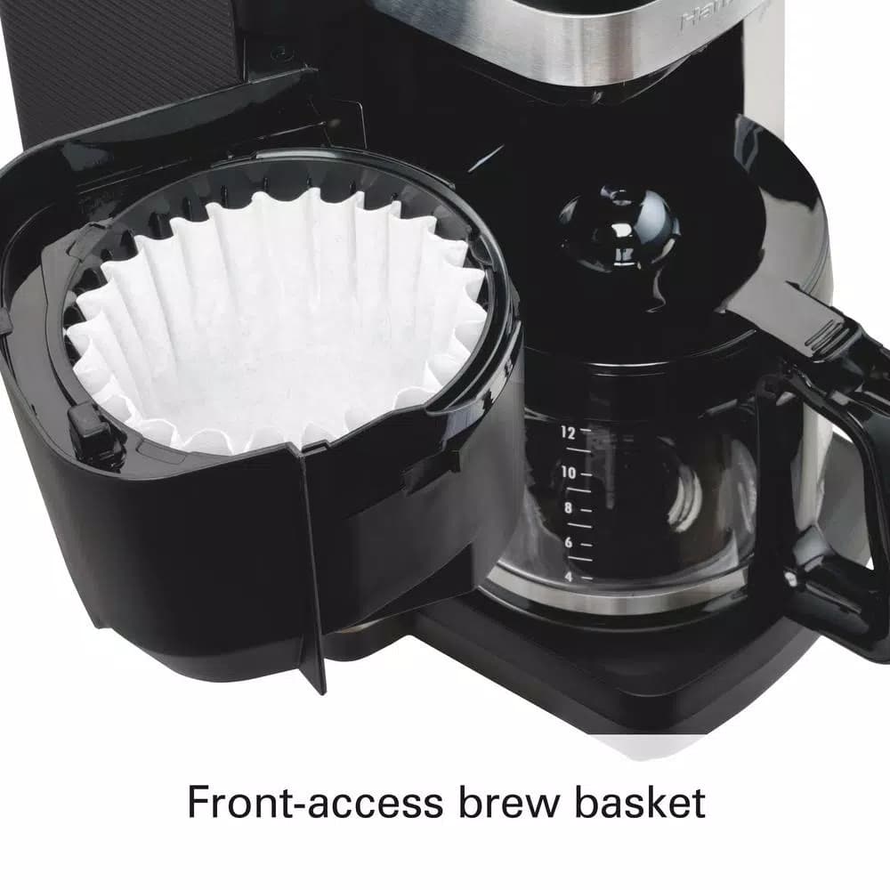 Hamilton Beach 12-Cup Auto Grounds Dispensing Drip Coffee Maker, Black